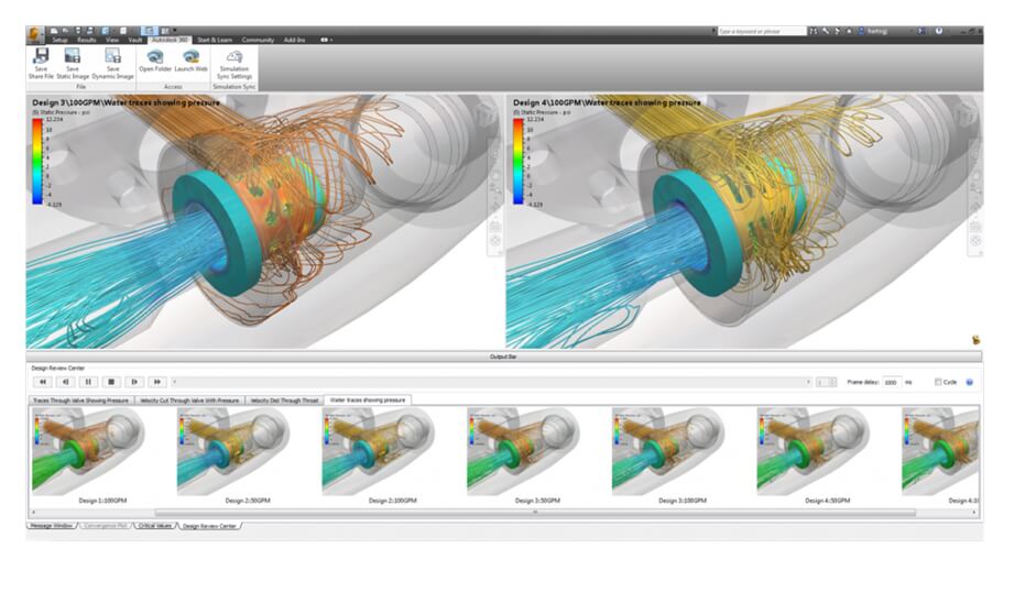 Интерфейс программы CFD-моделирования гидродинамических процессов в резервуаре КНС